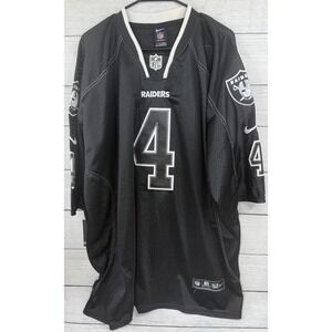 Nike NFL Onfield Derek Carr Las Vegas Raiders Jersey Black Mesh Size 52 NEW